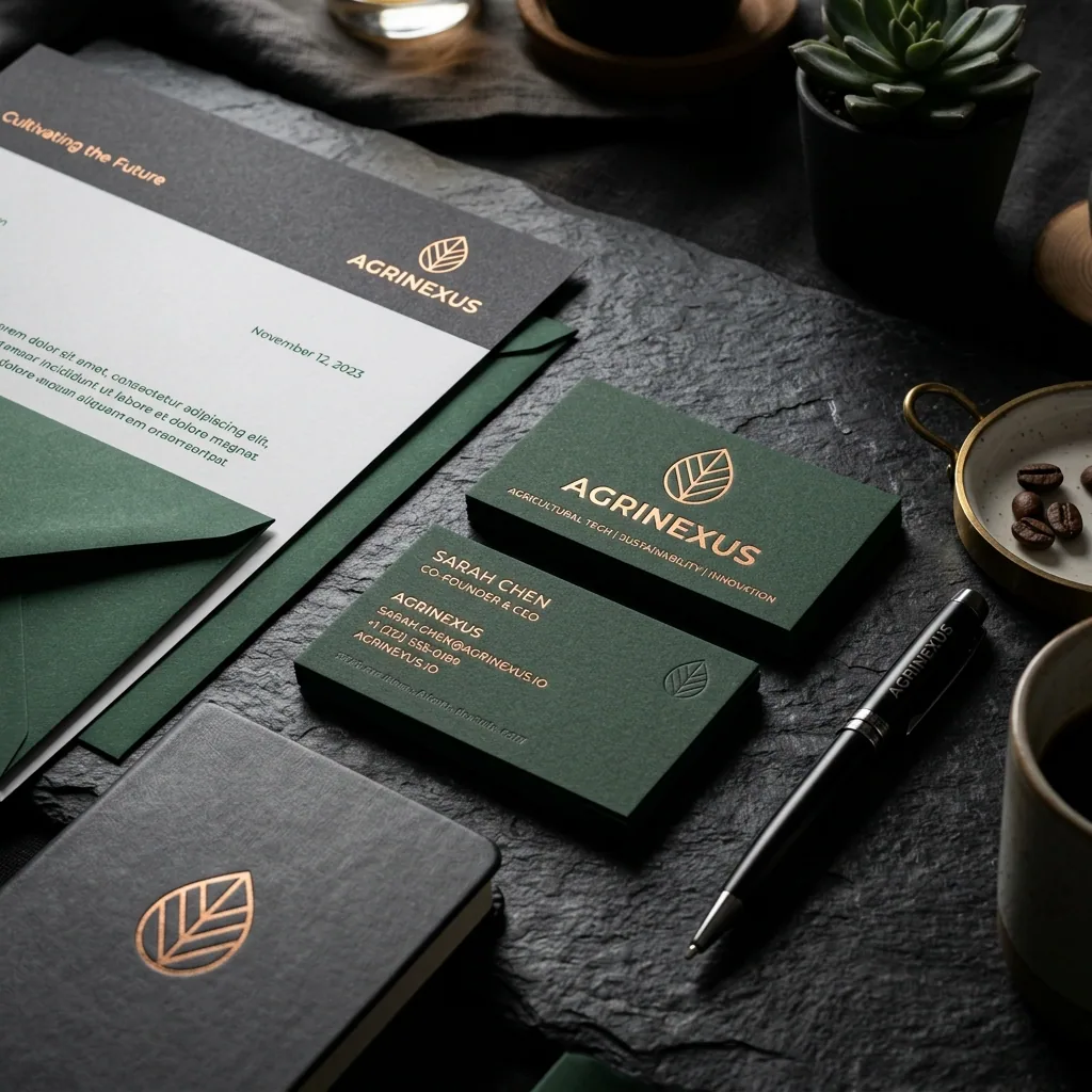Agrinexus corporate brand identity, logo mark, typography and colour system